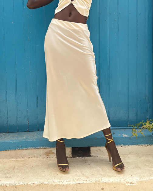 スカート Mary logo cotton skirt Beige Mary logo cotton skirt