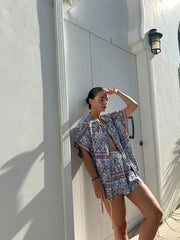 BY M.A.R.Y S/M / Blue Palm Cartagena Shorts