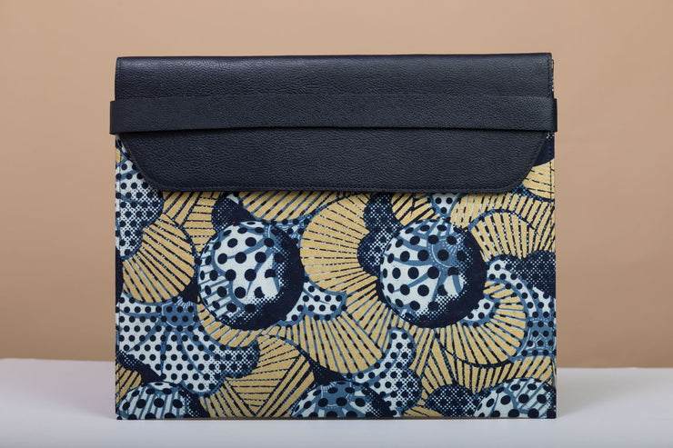 BY M.A.R.Y Accessories Blue and Golden Flowers; Febe Clutch - Blue and Golden Flowers