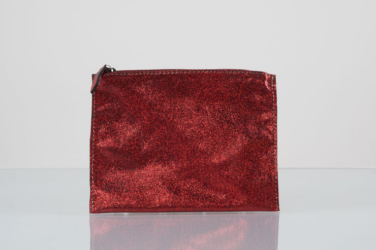 BY M.A.R.Y Accessories Metallic Red Kanta Clutch - Metallic Pink