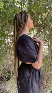 BY M.A.R.Y M/L / Black Seville Dress Linen