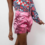 BY M.A.R.Y S Afia Shorts - Metallic Pink