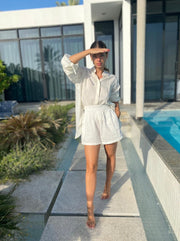 BY M.A.R.Y S/M / White Assinie Linen Short