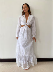 BY M.A.R.Y S/M / White English Embroidery Carla Long Dress