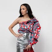 BY M.A.R.Y S/M Zawadi Top - Red/Silver Coral